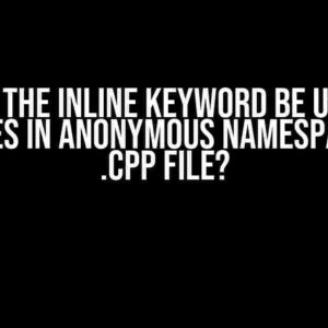 Should the inline keyword be used for variables in anonymous namespaces in a .cpp file?