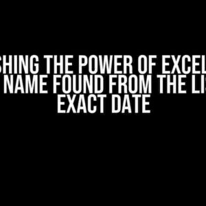 Unleashing the Power of Excel: Print Exact Name Found from the List for Exact Date